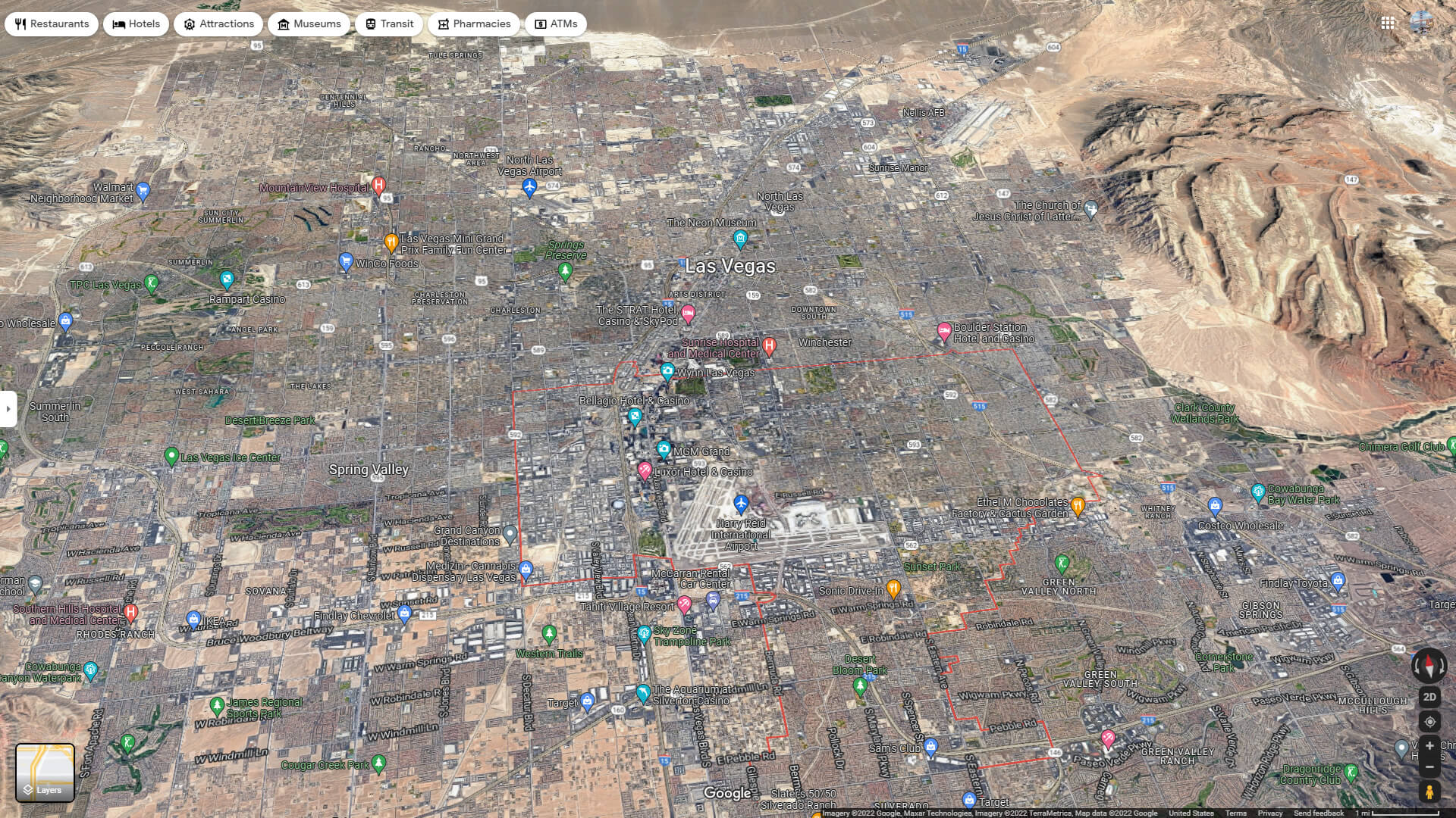 Paradise Aerial Map Nevada